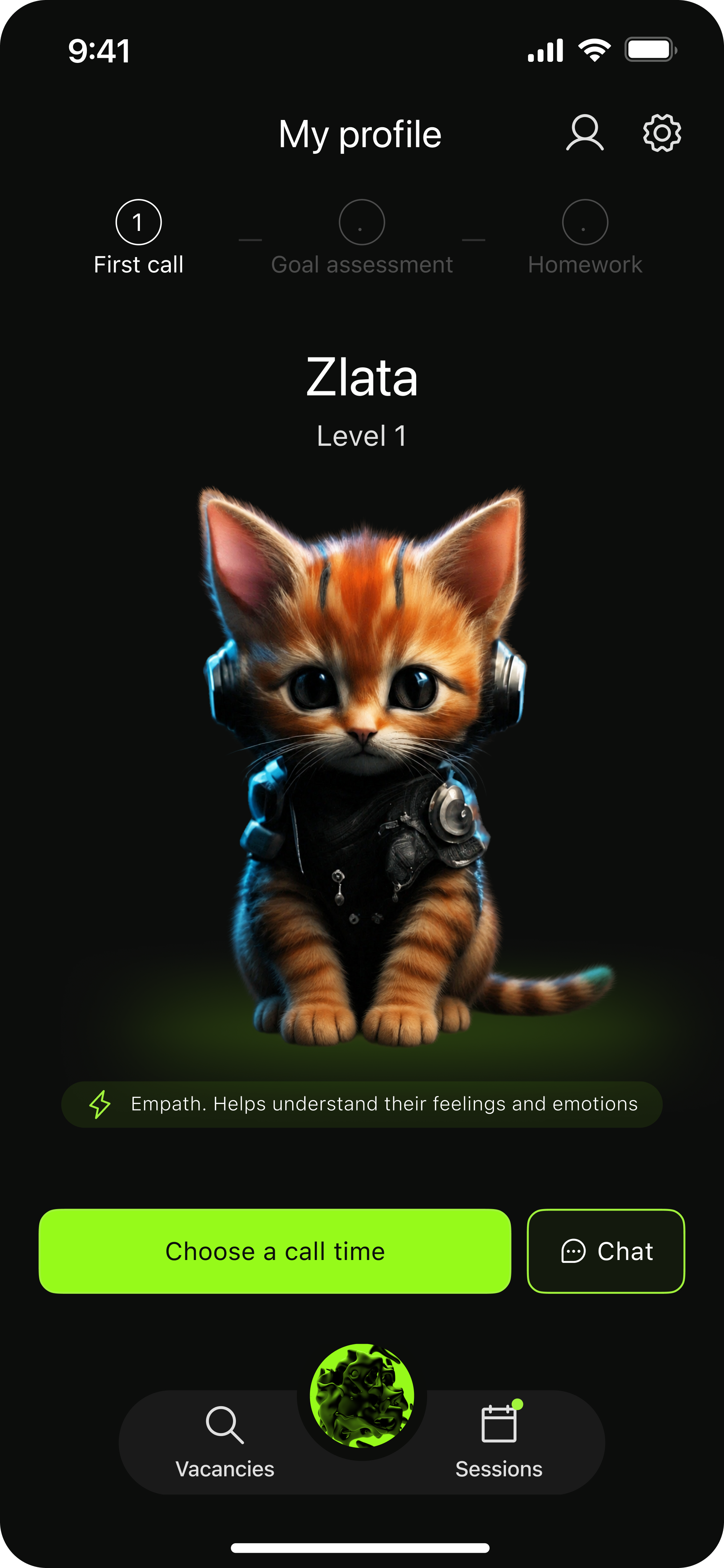 AI companion profile