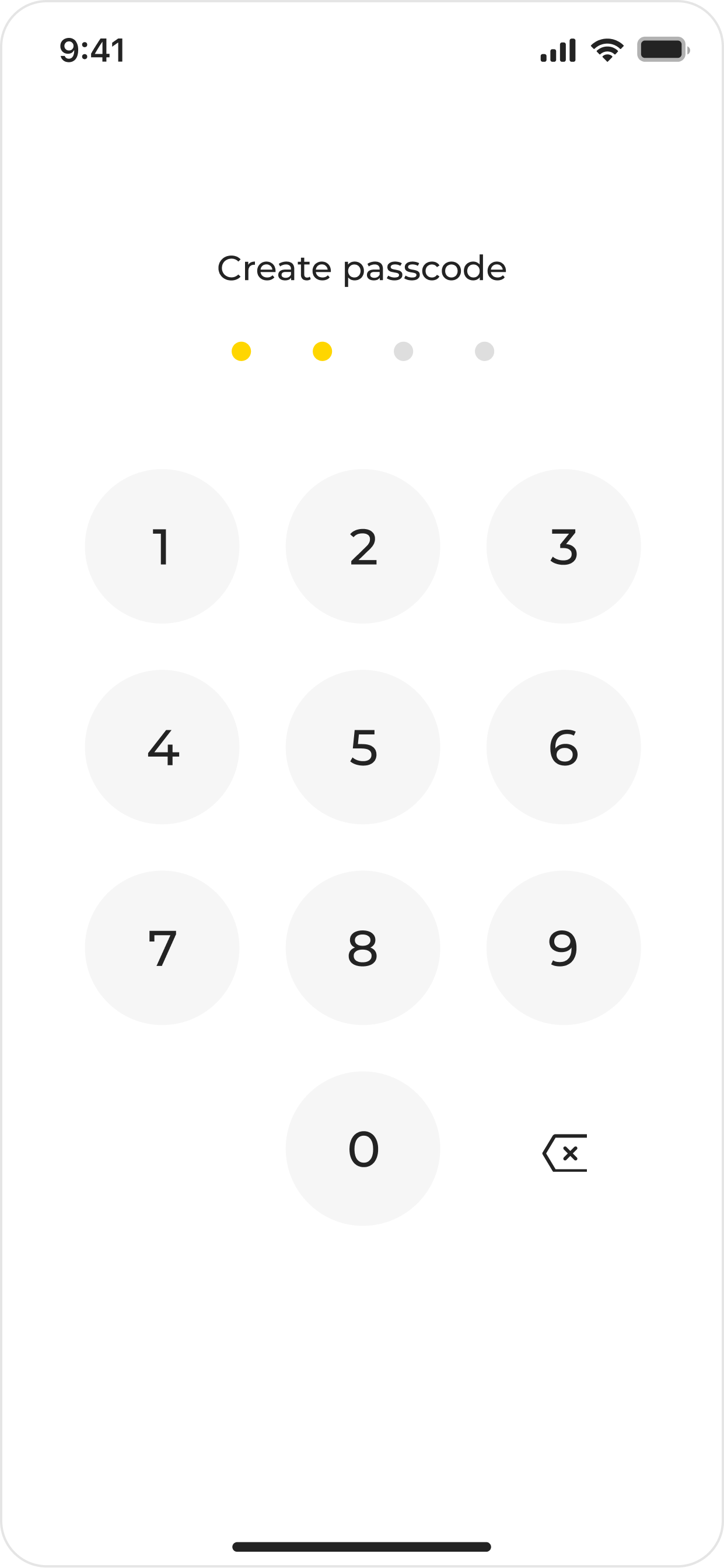 Create passcode (after)