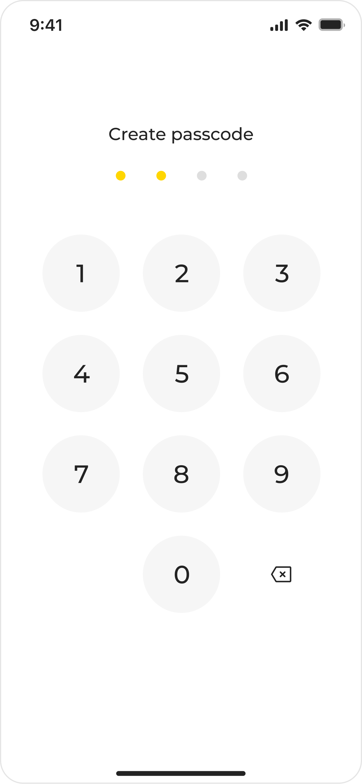 Create passcode (before)